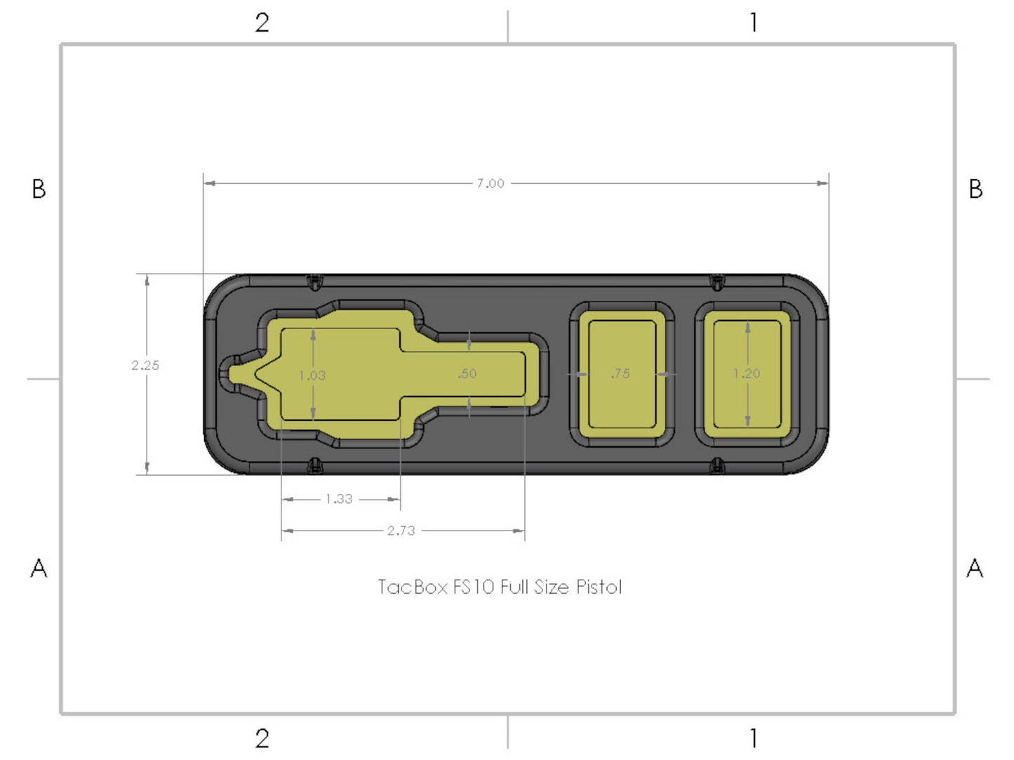 TacBox FS (Large) - Full Size to SubCompact Handgun Mountable Fast Access Holster Box