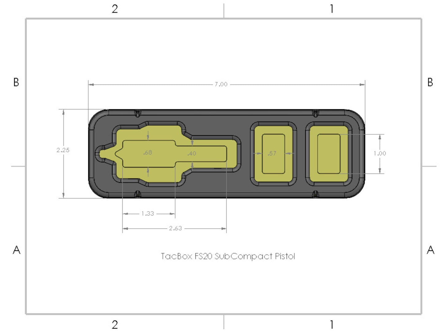 TacBox FS (Large) - Full Size to SubCompact Handgun Mountable Fast Access Holster Box